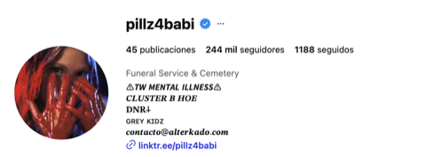 Perfil de Instagram verificado de Babi