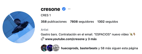 Perfil de Instagram verificado de Cres