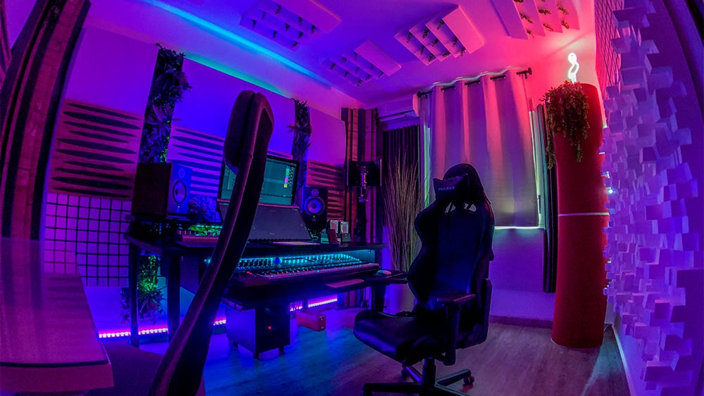 Mesa de mezclas del estudio
