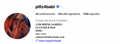 Perfil de Instagram verificado de Babi