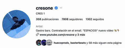 Perfil de Instagram verificado de Cres