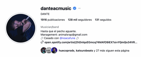 Perfil de Instagram verificado de Dante
