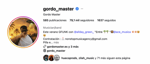 Perfil de Instagram verificado de Gordo Master