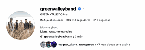Perfil de Instagram verificado de Green Valley