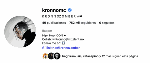 Perfil de Instagram verificado de Kronno