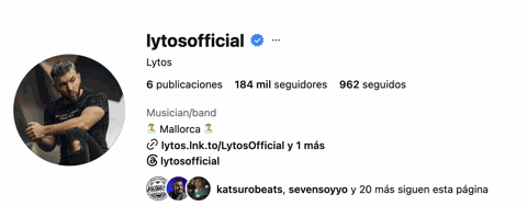 Perfil de Instagram verificado de Lytos