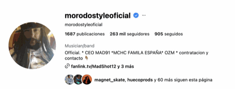 Perfil de Instagram verificado de Morodo