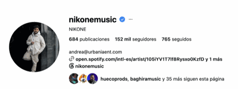 Perfil de Instagram verificado de Nikone