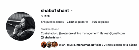Perfil de Instagram verificado de Shabu