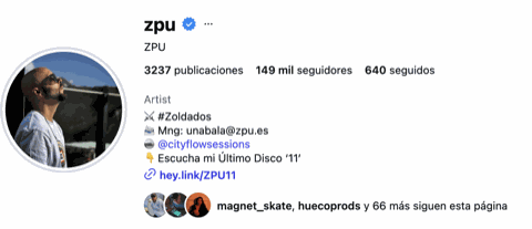 Perfil de Instagram verificado de ZPU