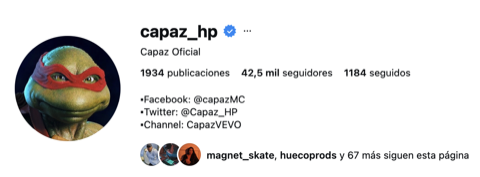 Perfil de Instagram verificado de Capaz