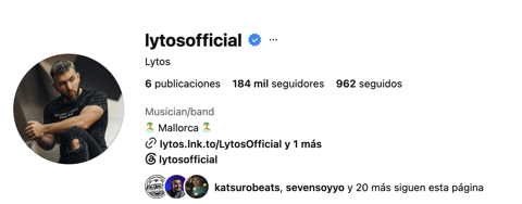 Perfil de Instagram verificado de Lytos