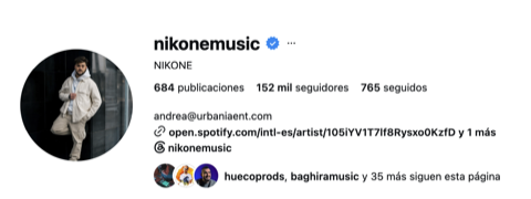 Perfil de Instagram verificado de Nikone